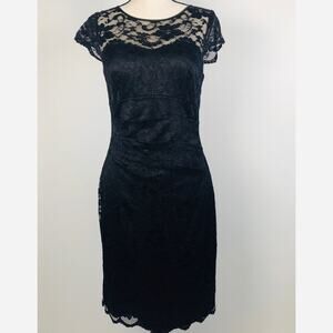 Eliza J Embroidered Detail Lace Dress Size 8